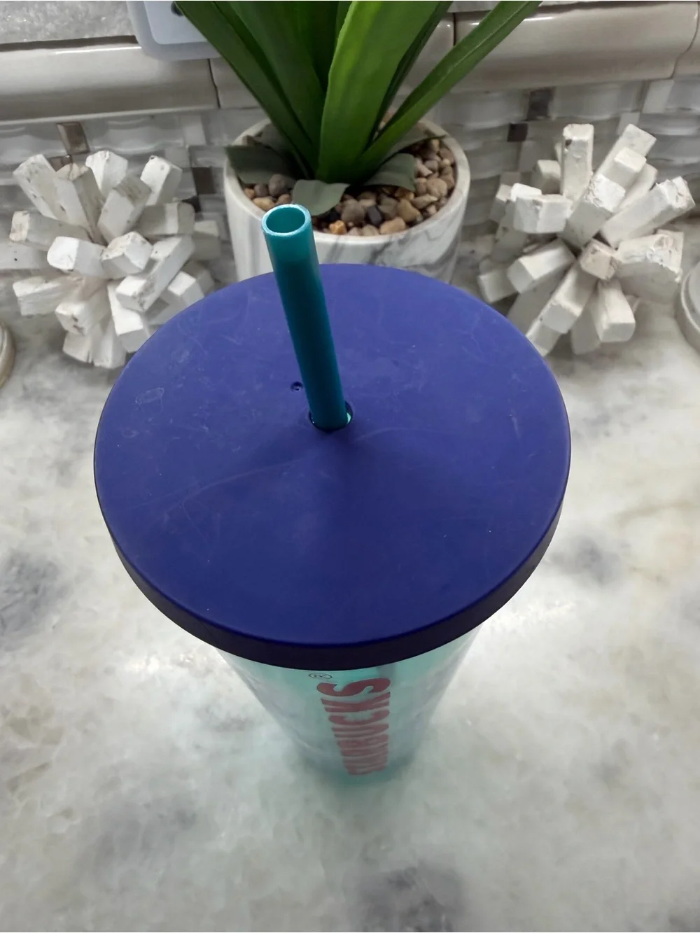Starbucks Tumblers in Teal, Purple, hot Pink, Aqua blue - Set of 4
